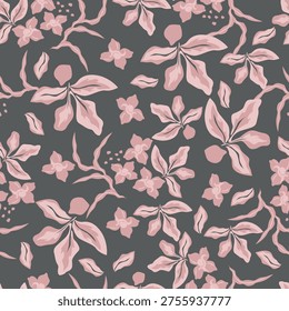 Seamless floral pattern for design. Small pastel flowers. Ivory background. Liberty floral pattern. Beautiful template for fashion prints. Flowers field vector floral pattern in soft and natural color
