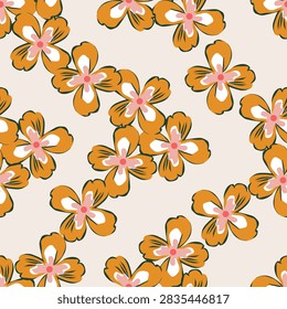 Seamless floral pattern for design. Small pastel flowers. Ivory background. Liberty floral pattern. Beautiful template for fashion prints. Flowers field vector floral pattern in soft and natural color