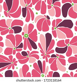 Diseño de patrones florales sin inconvenientes con flores estilizadas de gran tamaño, sensación retro de fondo perfecto para web e impresión