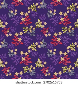 Diseño de patrón floral sin fisuras con flores dibujadas a mano de Vector dulce para niños y productos para bebés, tela, Fondo de pantalla, papelería. Prado floral papel digital
