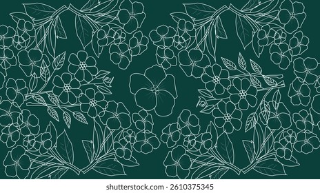 Seamless Floral pattern. Design for Textile, Fabric, Wallpaper, Wrapping. Vector illustration.