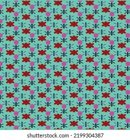 Seamless floral pattern design vector 