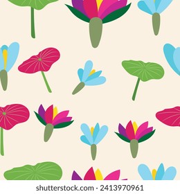 Seamless floral pattern design vector