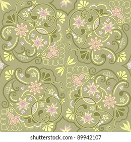 Seamless floral pattern for design, vector Illustration
