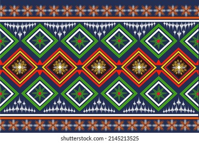 Patrón étnico, tela, diseño tradicional para el fondo, alfombra, papel pintado, ropa, envoltura, Batik, tela, ilustración vectorial.
