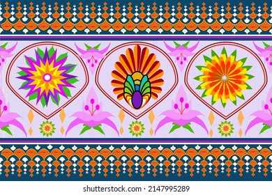 Seamless floral pattern designed for carpets, wallpaper, clothing, batik and coloring books.