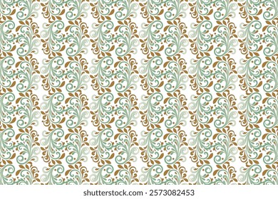 seamless floral pattern with detailed flower and leaf motifs for textile fabric wallpaper vintage fashion design ornamental patterns and creative project applications