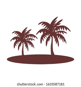 Seamless floral pattern with different palm tree. Print for fabric and web.