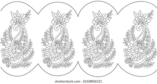 Seamless Floral pattern,  Digital pattern, Arab, Pakistan,  Indian floral pattern, Vector Illustration ,Design for fashion , fabric, textile, wallpaper , wrapping and all prints