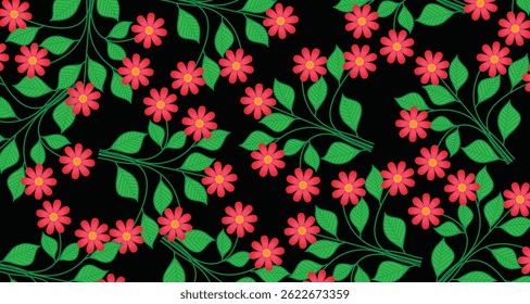 Seamless Floral pattern,  Digital pattern, Arab, Pakistan,  Indian floral pattern, Vector Illustration ,Design for fashion , fabric, textile, wallpaper , wrapping and all prints