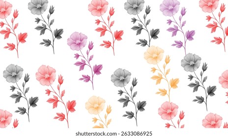 Seamless Floral pattern,  Digital pattern, Arab, Pakistan,  Indian floral pattern, Vector Illustration ,Design for fashion , fabric, textile, wallpaper , wrapping and all prints