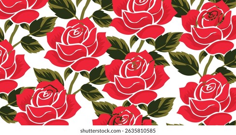 Seamless Floral pattern,  Digital pattern, Rose floral pattern, Vector Illustration ,Design for fashion , fabric, textile, wallpaper , wrapping and all prints