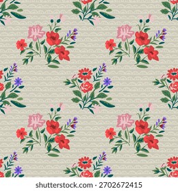 Padrão floral perfeito com cachos sujos