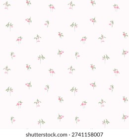 Seamless floral pattern, ditsy floral, flower fabric print in elegant style on light background, timeless floral, small flower. Surface design for home textile, wallpaper pattern, fabric, fashion