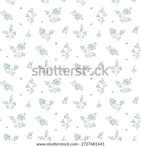 seamless floral pattern, ditsy flower textile pattern, fabric print in elegant style on white background, timeless floral, small soft ditsy flower. surface design for home textile, wallpaper pattern, fabric, fashion