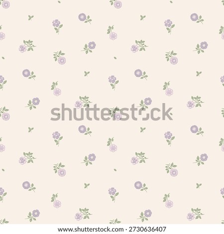 seamless floral pattern, ditsy flower textile pattern, small fabric print in elegant style on light background, timeless floral, soft ditsy flower. surface design for home textile, wallpaper pattern, fabric, fashion. Vector