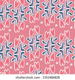 Seamless floral pattern with ditsy modern hand drawn flowers for spring and summer products, fabric, wrapping, clothing, baby and nursery, kids designs