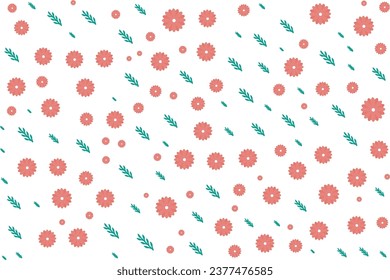 seamless floral pattern. Ditsy style background of small pastel color flowers. Small blooming flowers scattered over a white background. Stock vector for printing on surfaces and web design.