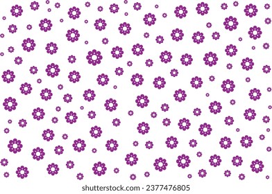 seamless floral pattern. Ditsy style background of small pastel color flowers. Small blooming flowers scattered over a white background. Stock vector for printing on surfaces and web design.