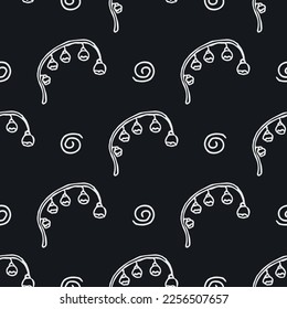 Seamless floral pattern. Doodle background with flowers. Spring pattern