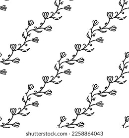 Seamless floral pattern. Doodle background with flowers. Spring pattern