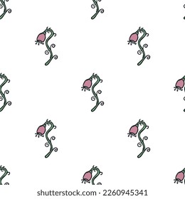 Nahtlose Blumenmuster. Doodle Hintergrund mit Blumen. Frühlingsmuster