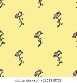 Patrón floral sin foco. Fondo de garabato con flores. Patrón de primavera