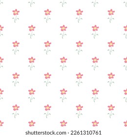 Seamless floral pattern. Doodle background with flowers. Spring pattern