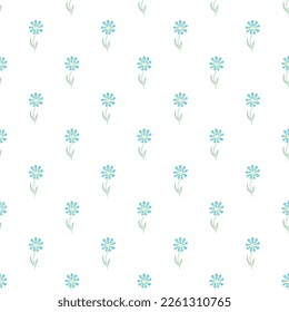 Seamless floral pattern. Doodle background with flowers. Spring pattern