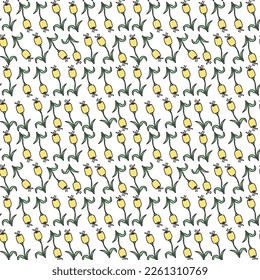 Seamless floral pattern. Doodle background with flowers. Spring pattern