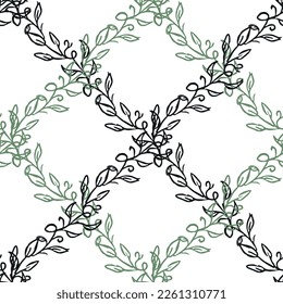 Seamless floral pattern. Doodle background with flowers. Spring pattern