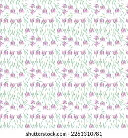 Seamless floral pattern. Doodle background with flowers. Spring pattern