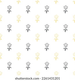 Seamless floral pattern. Doodle background with flowers. Spring pattern