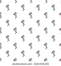 Seamless floral pattern. Doodle background with flowers. Spring pattern