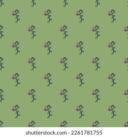 Seamless floral pattern. Doodle background with flowers. Spring pattern