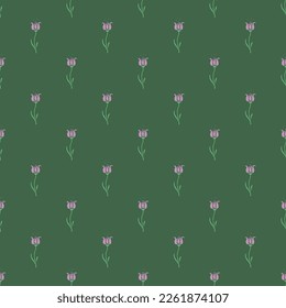 Seamless floral pattern. Doodle background with flowers. Spring pattern
