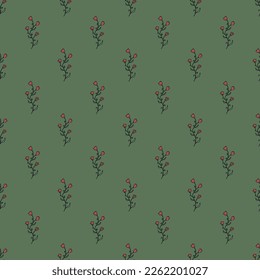 Seamless floral pattern. Doodle background with flowers. Spring pattern