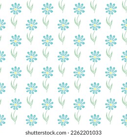 Seamless floral pattern. Doodle background with flowers. Spring pattern