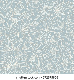 seamless floral pattern in doodle style 