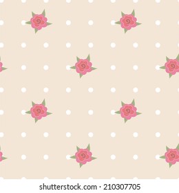 seamless floral pattern with dots