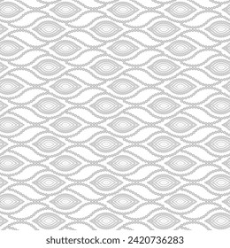 Seamless floral pattern with dotted lines in silver color