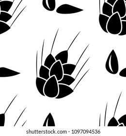seamless floral pattern with ears of wheat