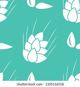 seamless floral pattern with ears of wheat