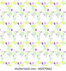 Seamless floral pattern. For easy making seamless pattern just drag all group into swatches bar, and use it for filling any contours.