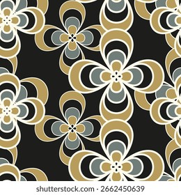 Seamless floral pattern with elegant blooming flowers and soft pastel colors