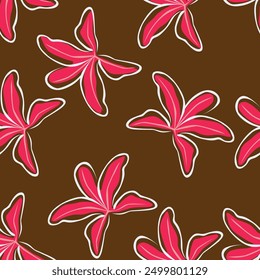 Seamless floral pattern, elegant botanical print with artistic flowers branches on a red background. Vintage flower design with small hand drawn flowers, tiny flowers, leaves. Vector illustration