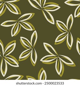 Seamless floral pattern, elegant botanical print with artistic flowers branches on a red background. Vintage flower design with small hand drawn flowers, tiny flowers, leaves. Vector illustration