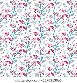 seamless floral pattern with elegant botanical foliage and nature inspired textures for wrapping paper and fabrics
