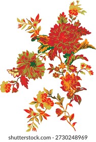 Seamless floral pattern, elegant ditsy print with hand drawn wild flowers. Beautiful botanical design in vintage rustic motif, small flowers, tiny leaves, simple bunch on yellow. Vector illustration. 
