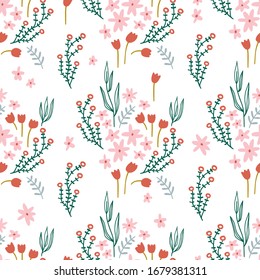 Patrón floral sin soldadura. Elegante textura floral. Excelente para la tela, la ilustración vectorial textil.